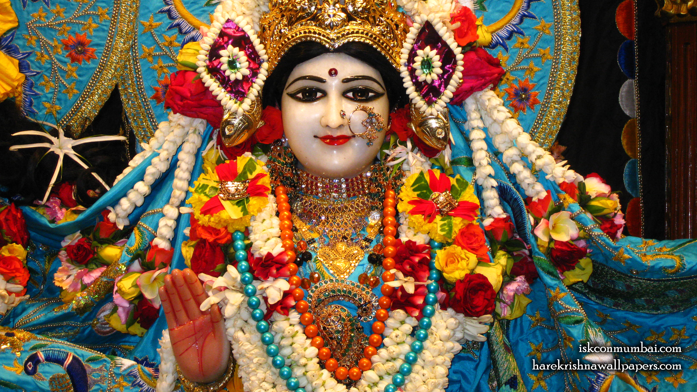 Sri Radha Face Wallpaper (002) Size 2400x1350 Download