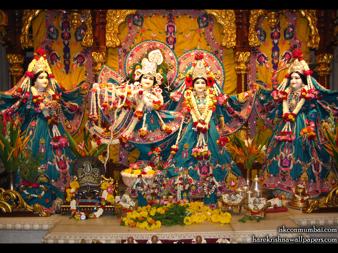 Sri Sri Radha Rasabihari Lalita Vishakha Wallpaper (003) Size 1400x1050 Download