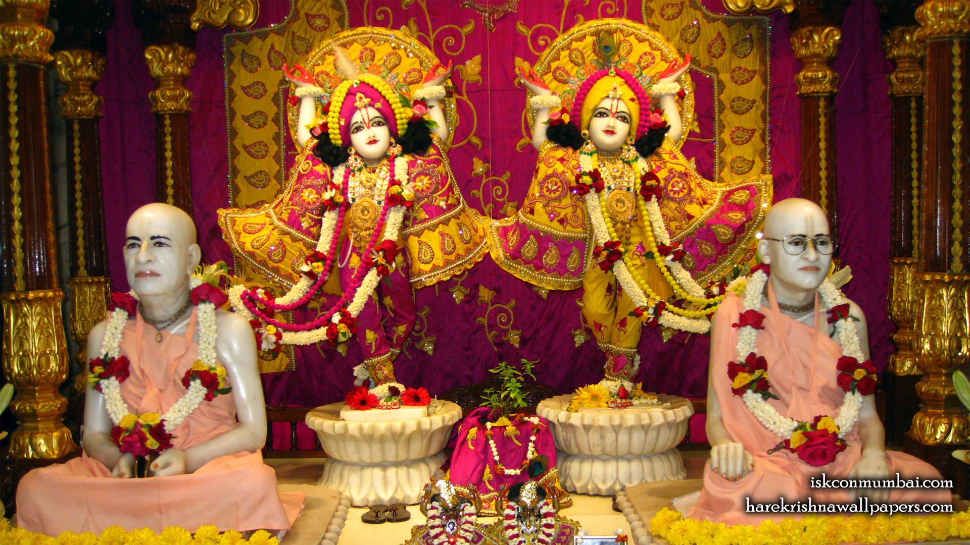 Sri Sri Gaura Nitai With Acharyas Wallpaper (018) Size 1920x1080 Download