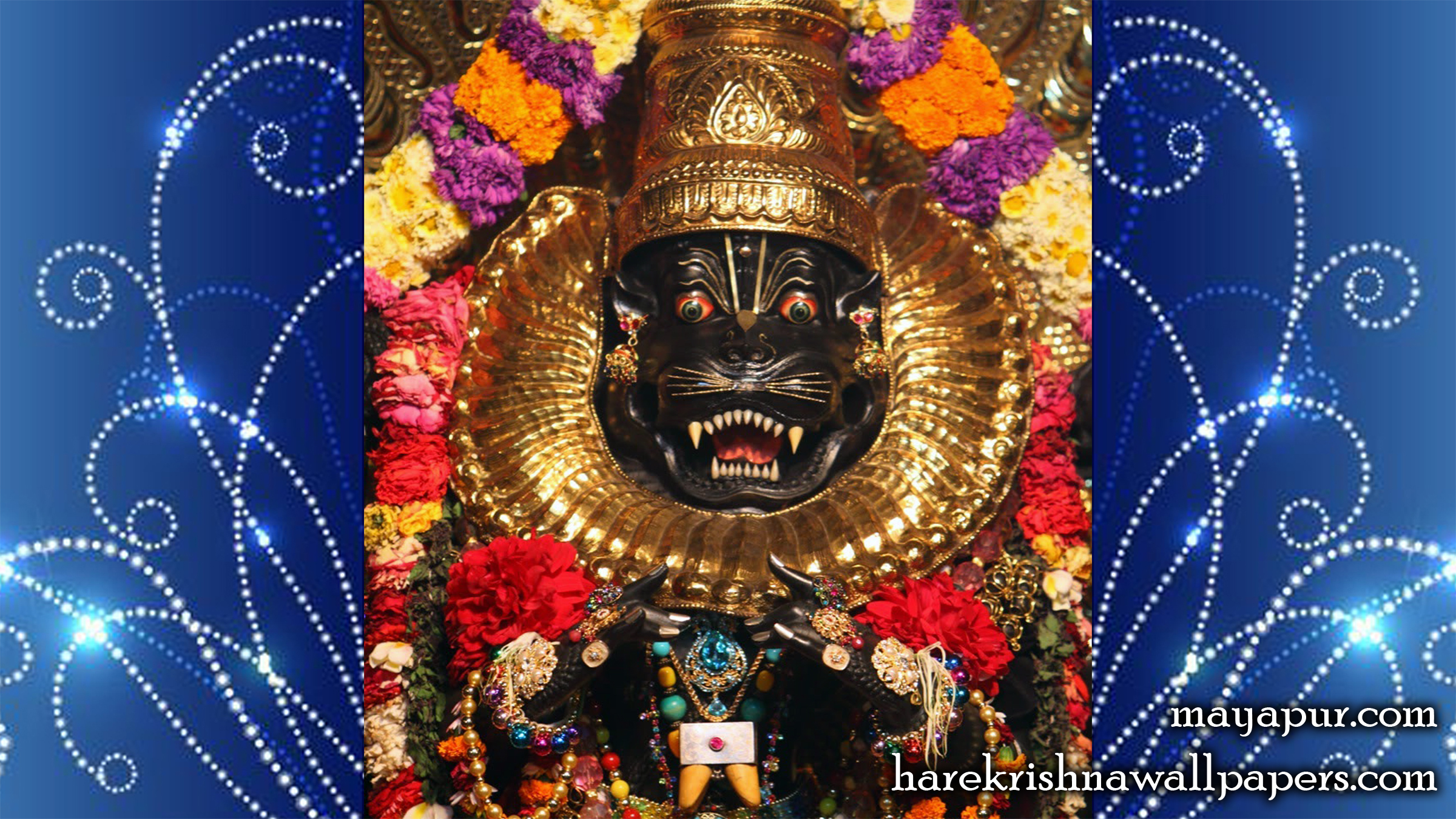 Sri Narasimha Deva Close up Wallpaper (001) Size 2400x1350 Download
