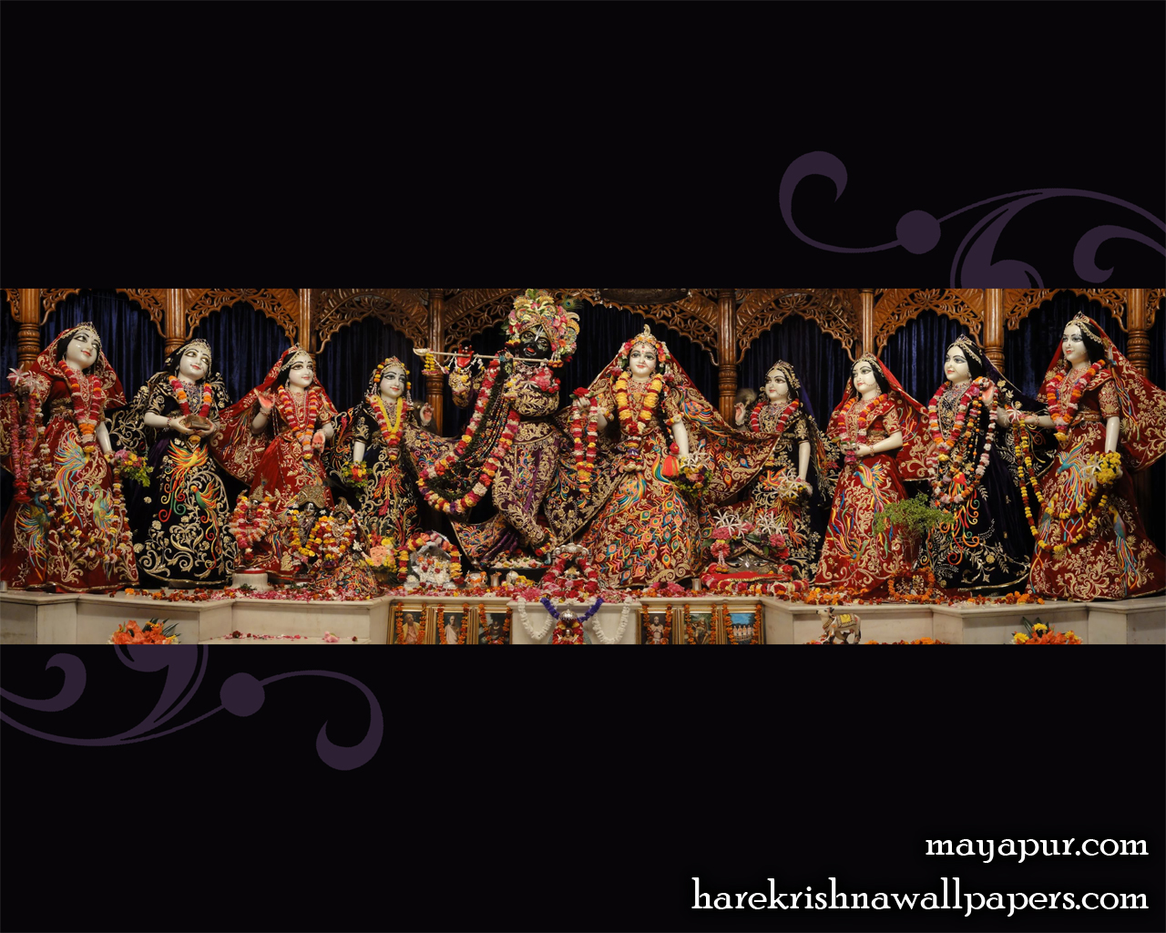 Sri Radha Madhava with Asta Sakhi Wallpaper (003) Size 1280x1024 Download