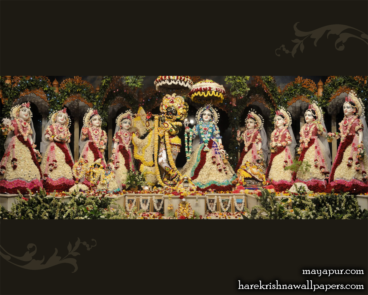 Sri Radha Madhava with Asta Sakhi Wallpaper (005) Size 1280x1024 Download
