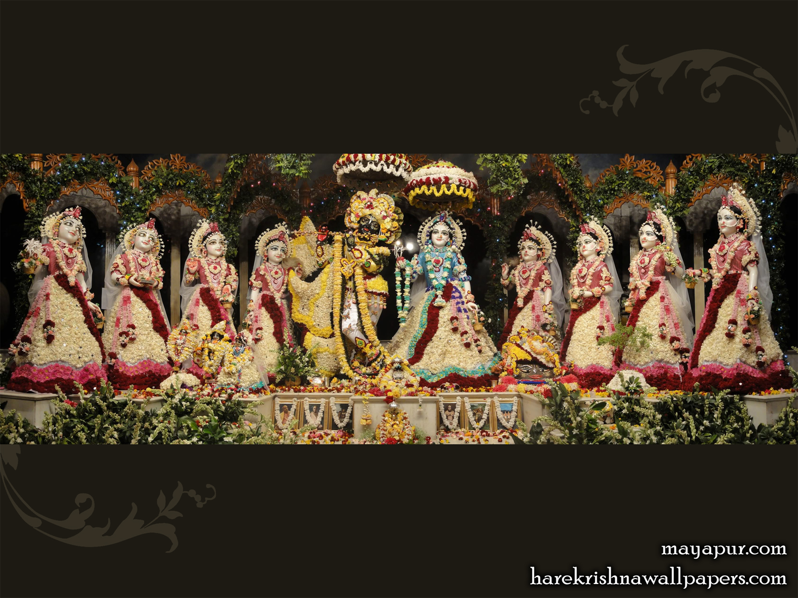 Sri Radha Madhava with Asta Sakhi Wallpaper (005) Size1600x1200 Download