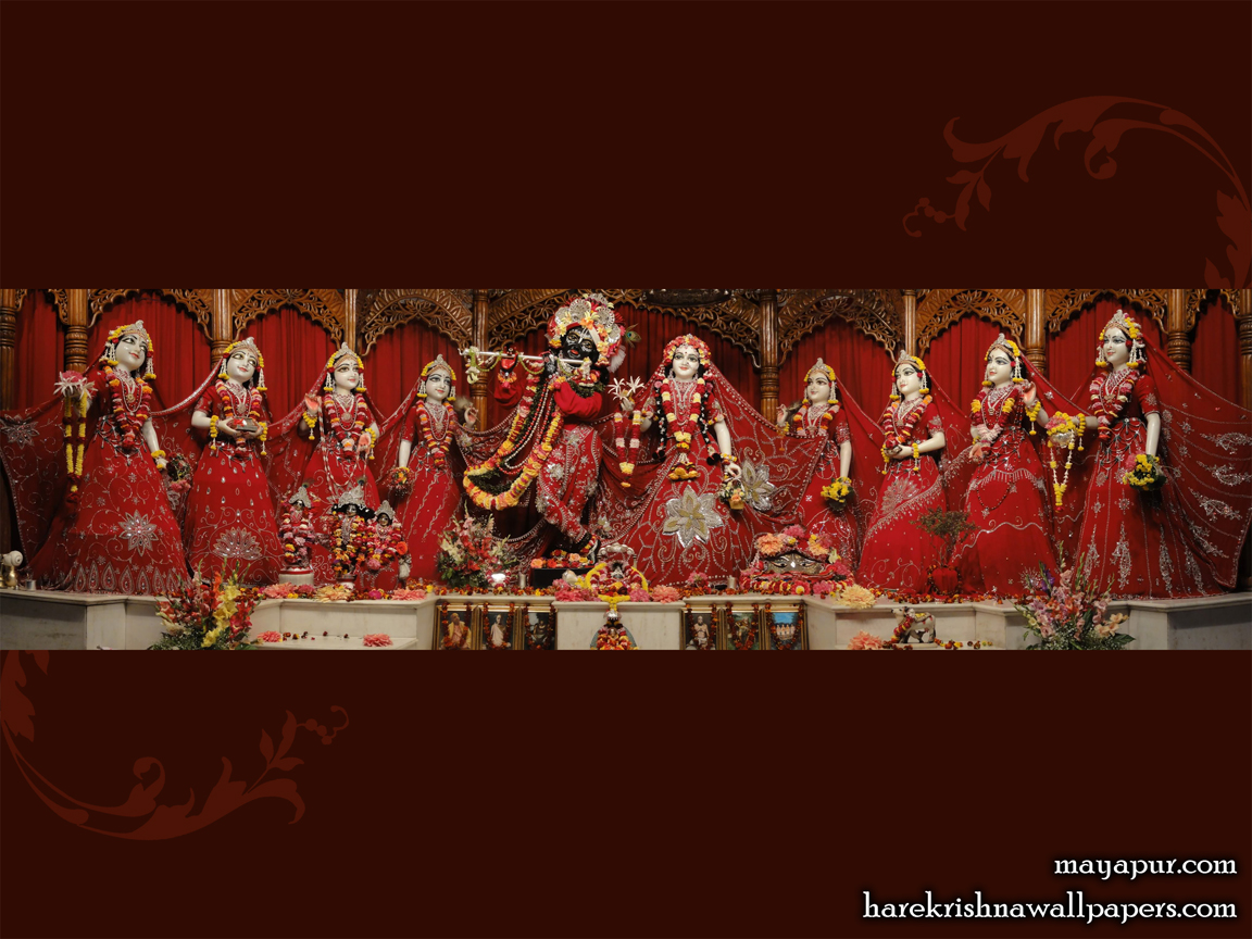 Sri Radha Madhava with Asta Sakhi Wallpaper (006) Size 1152x864 Download