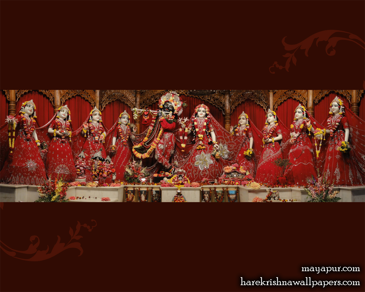 Sri Radha Madhava with Asta Sakhi Wallpaper (006) Size 1280x1024 Download