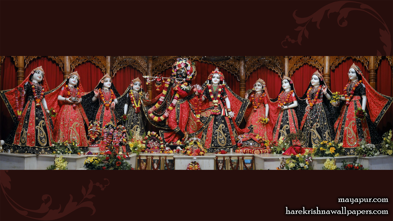 Sri Radha Madhava with Asta Sakhi Wallpaper (007) Size1280x720 Download