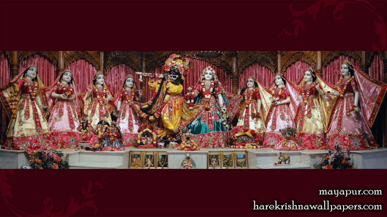 Sri Radha Madhava with Asta Sakhi Wallpaper (008) Size1280x720 Download