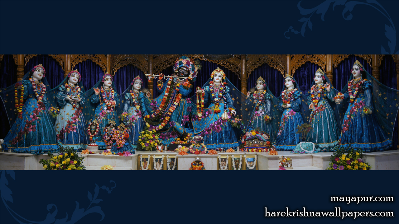 Sri Radha Madhava with Asta Sakhi Wallpaper (009) Size1280x720 Download