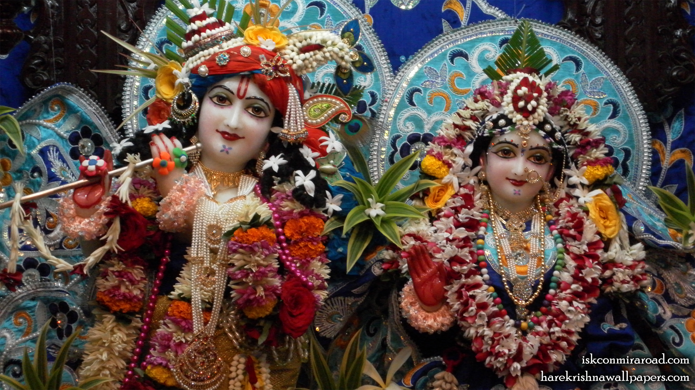 Sri Sri Radha Giridhari Close up Wallpaper (014) Size 2400x1350 Download