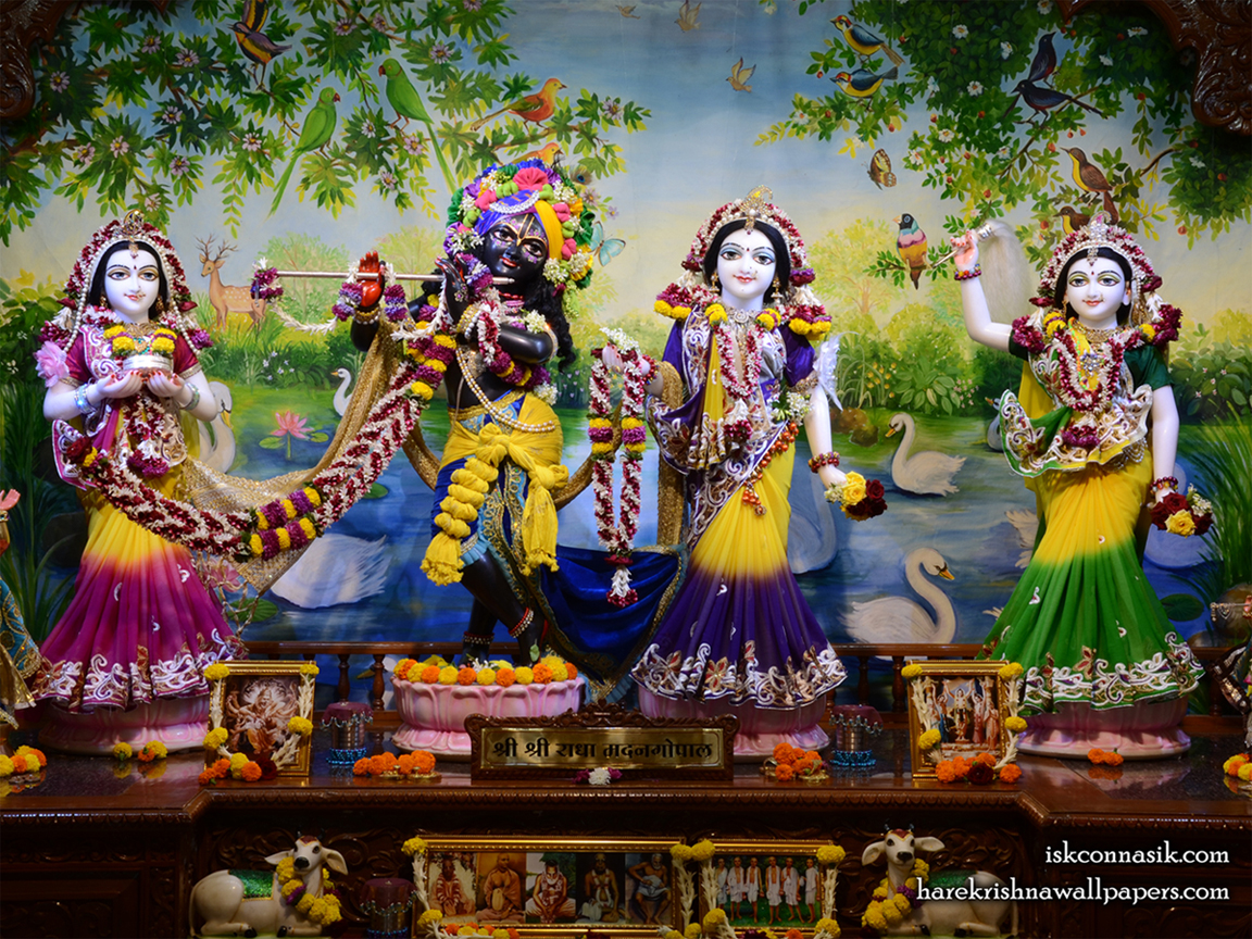 Sri Sri Radha Madan Gopal Lalita Vishakha Wallpaper (001) Size 1152x864 Download