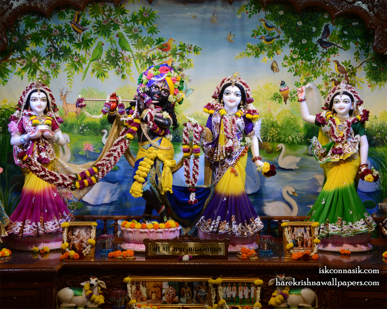 Sri Sri Radha Madan Gopal Lalita Vishakha Wallpaper (001) Size 1280x1024 Download