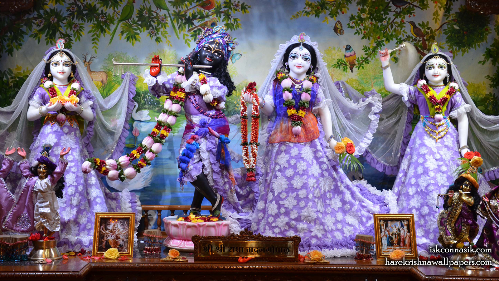 Sri Sri Radha Madan Gopal Lalita Vishakha Wallpaper (002) Size 1600x900 Download