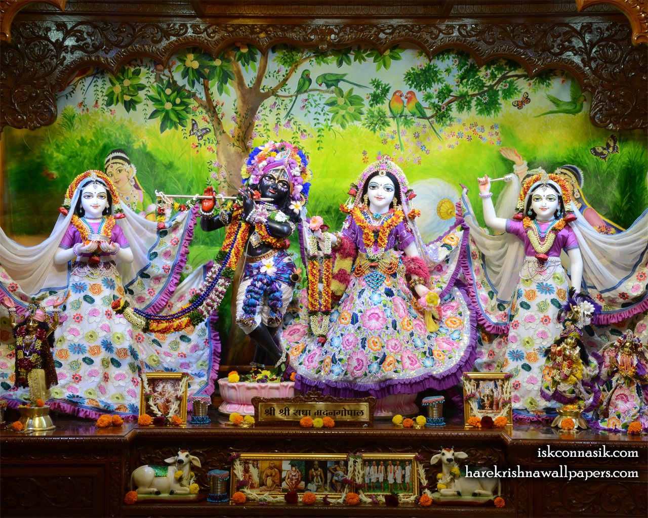 Sri Sri Radha Madan Gopal Lalita Vishakha Wallpaper (003) Size 1280x1024 Download