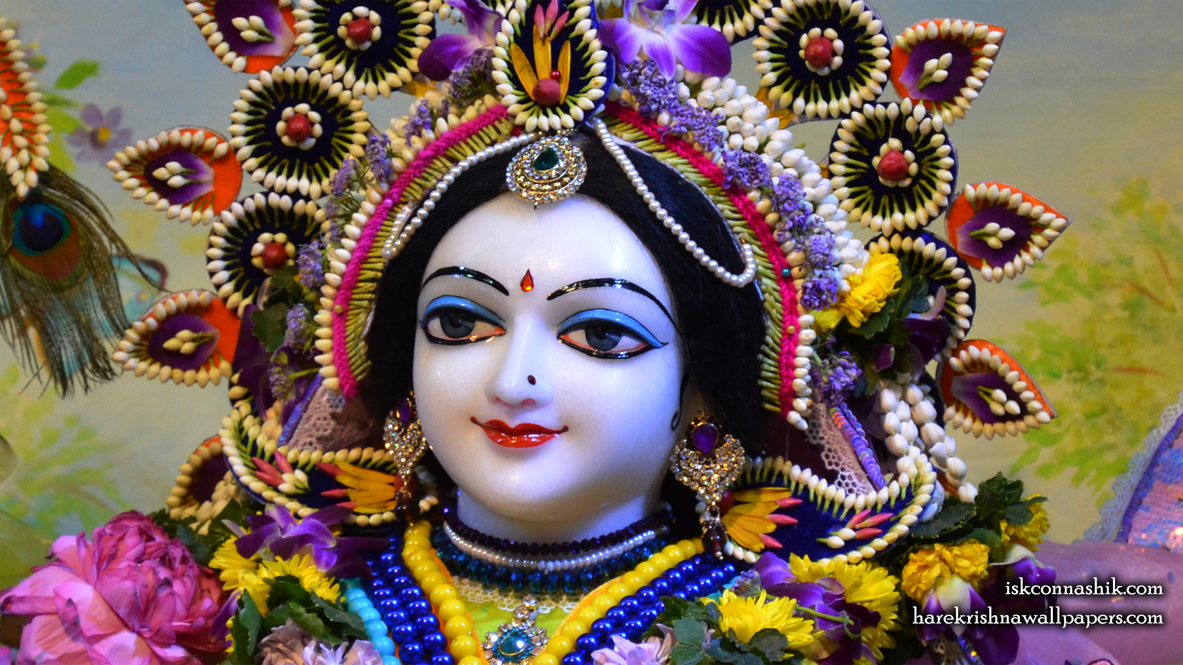 Sri Radha Close up Wallpaper (008) Size 2400x1350 Download