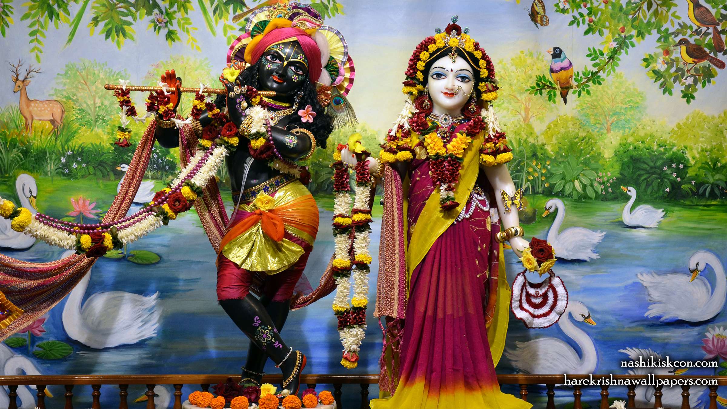 Sri Sri Radha Madan Gopal Wallpaper (008) Size 2400x1350 Download