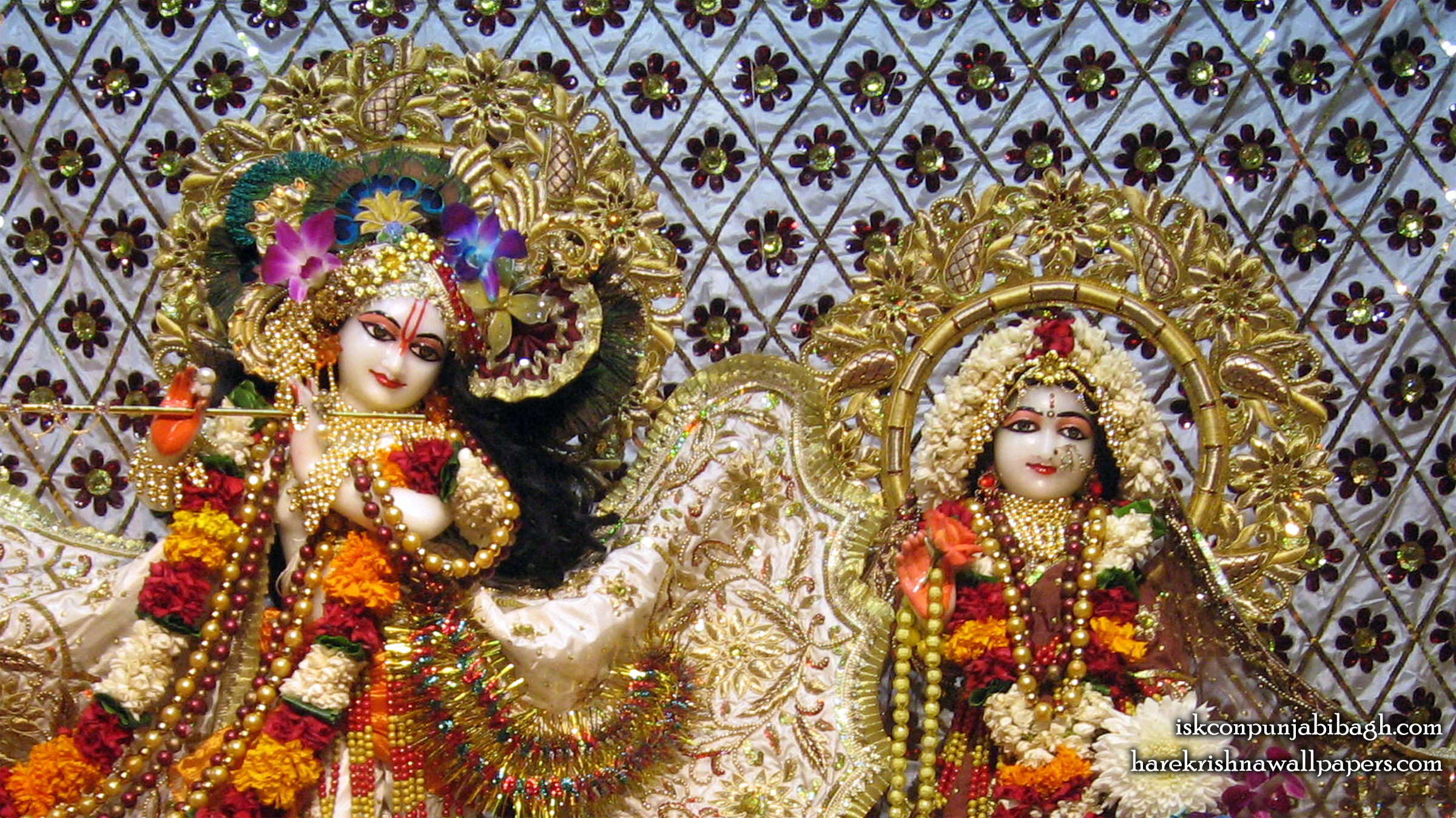Sri Sri Radha Radhikaraman Close up Wallpaper (006) Size 2400x1350 Download