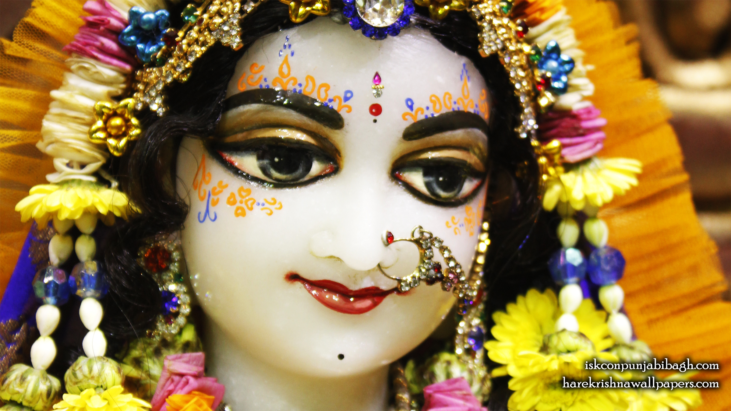 Sri Radha Close up Wallpaper (008) Size 2400x1350 Download