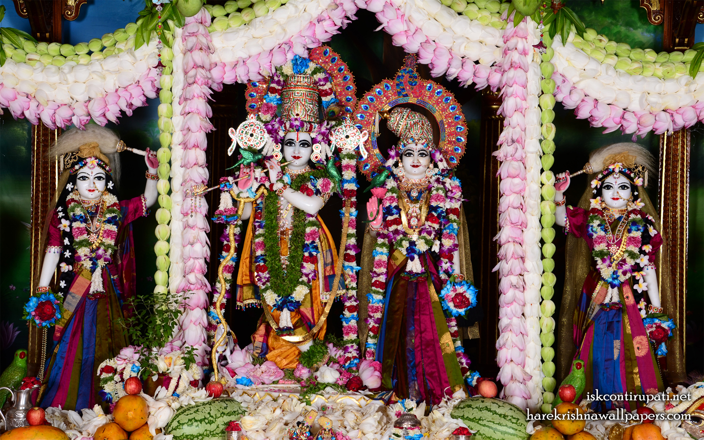 Sri Sri Radha Govinda Lalita Vishakha Wallpaper (002) Size 1440x900 Download