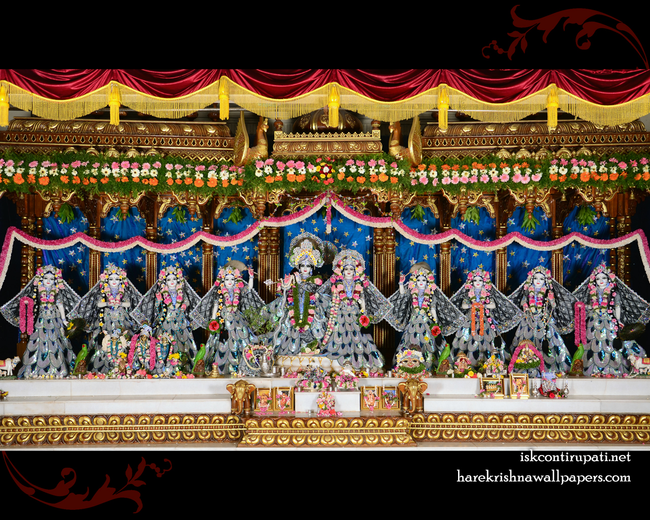 Sri Sri Radha Govinda with Ashtasakhi Wallpaper (010) Size 1280x1024 Download