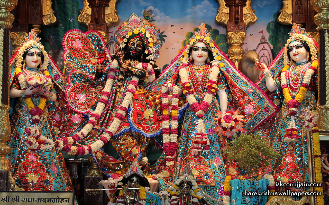 Sri Sri Radha Madanmohan Lalita Vishakha Wallpaper (004) Size 1280x800 Download