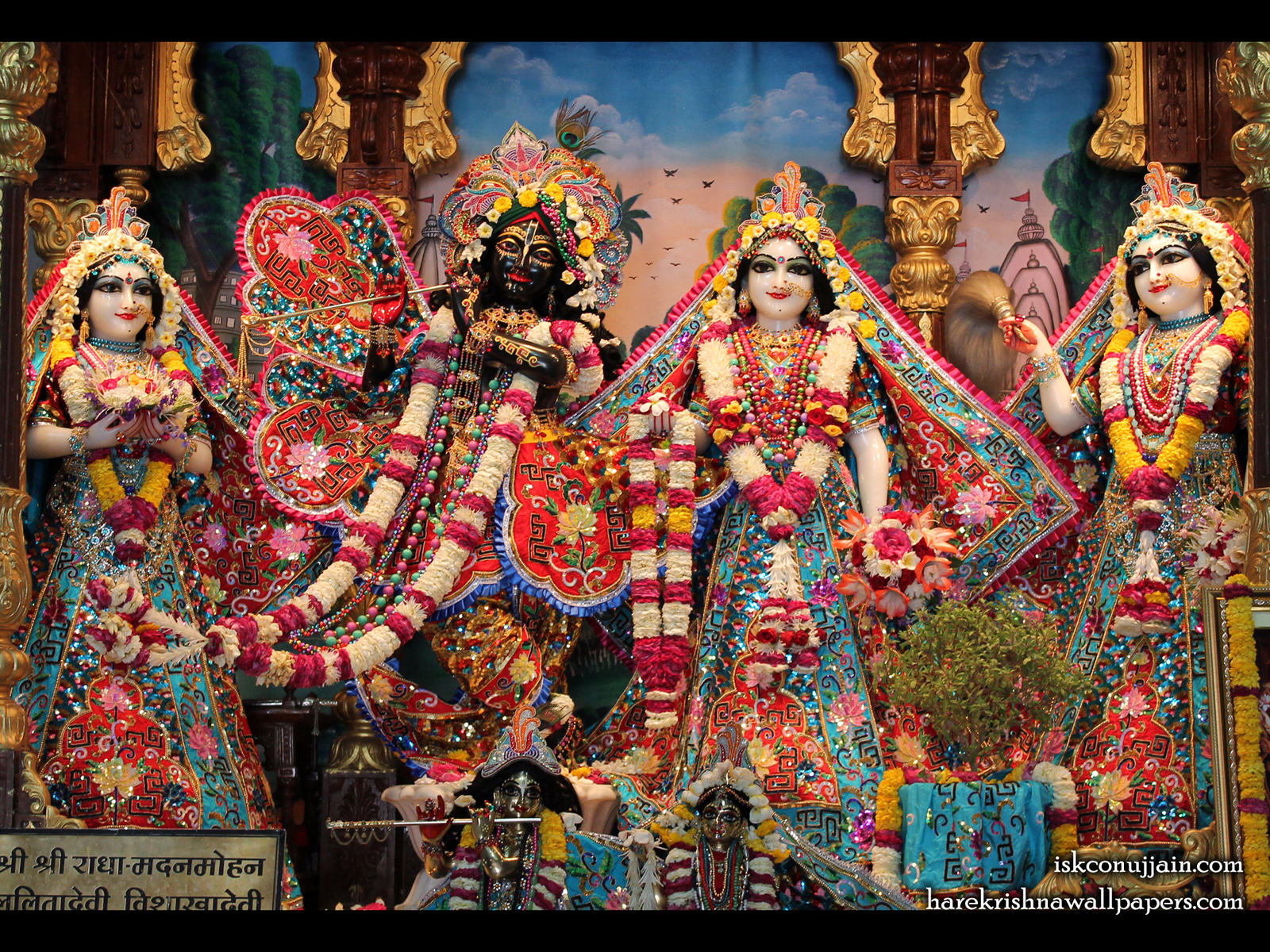 Sri Sri Radha Madanmohan Lalita Vishakha Wallpaper (004) Size1600x1200 Download