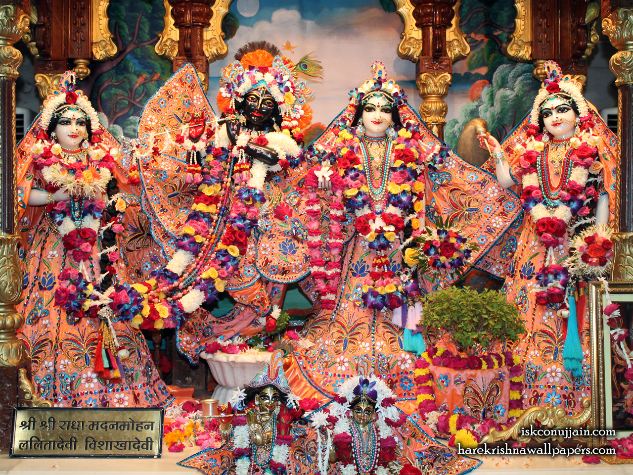 Sri Sri Radha Madanmohan Lalita Vishakha Wallpaper (007) Size 1280x960 Download