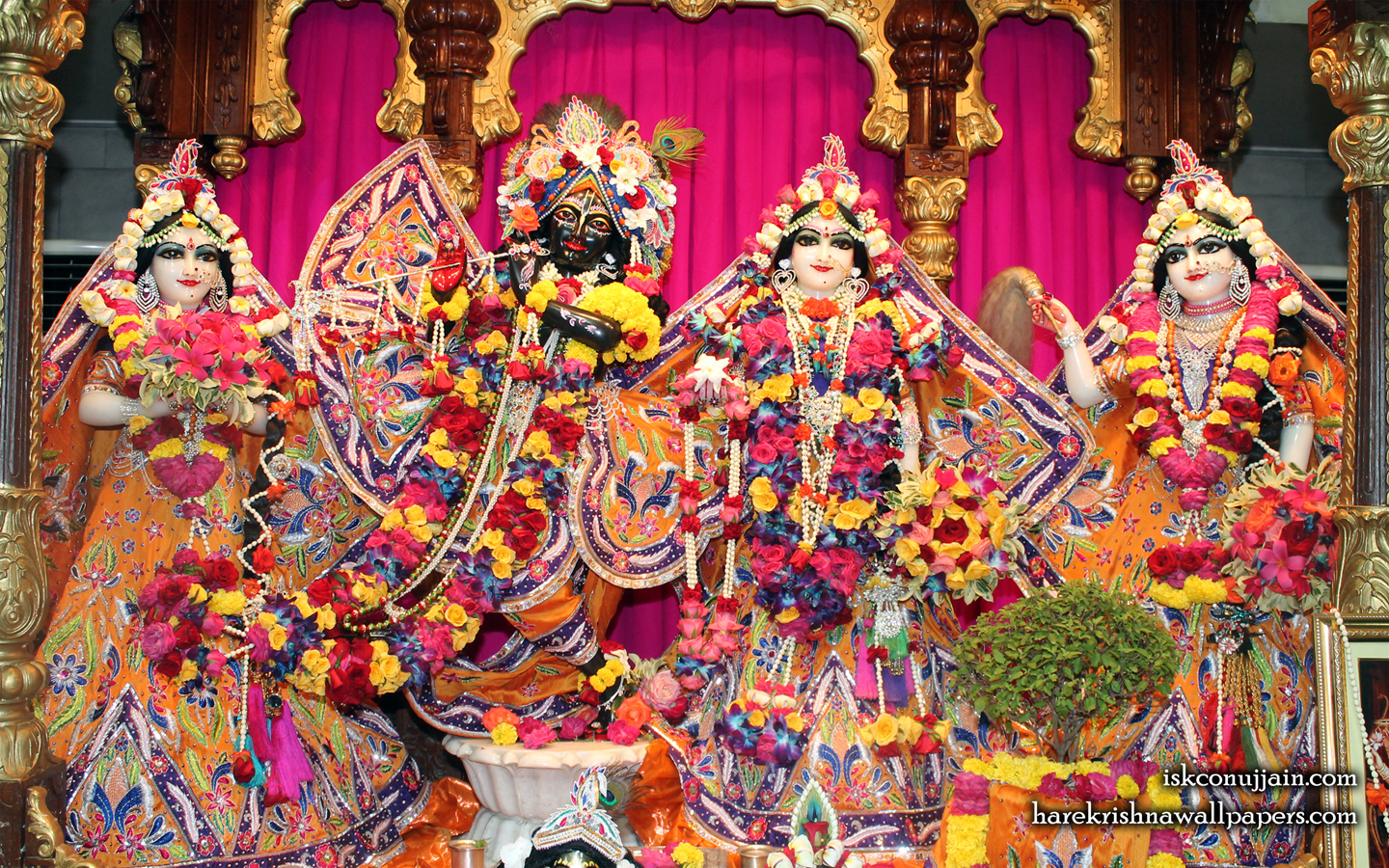 Sri Sri Radha Madanmohan Lalita Vishakha Wallpaper (008) Size 1440x900 Download