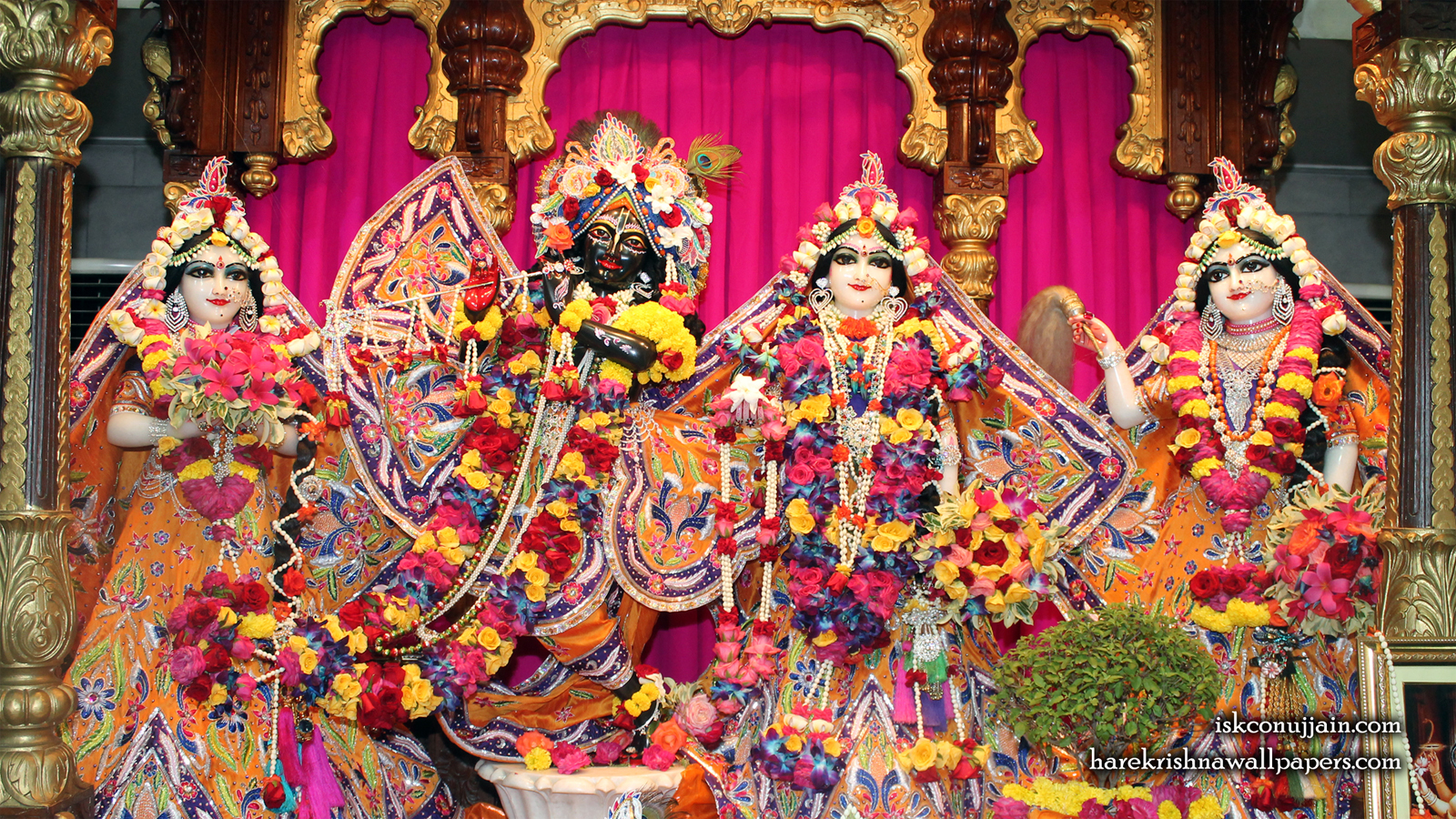 Sri Sri Radha Madanmohan Lalita Vishakha Wallpaper (008) Size 1600x900 Download