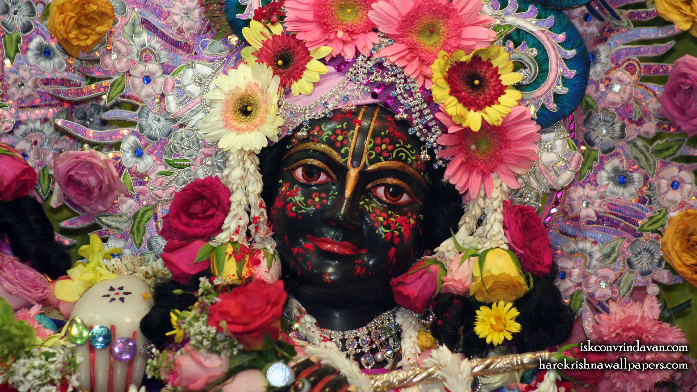 Sri Krishna Close up Wallpaper (007) Size 2400x1350 Download