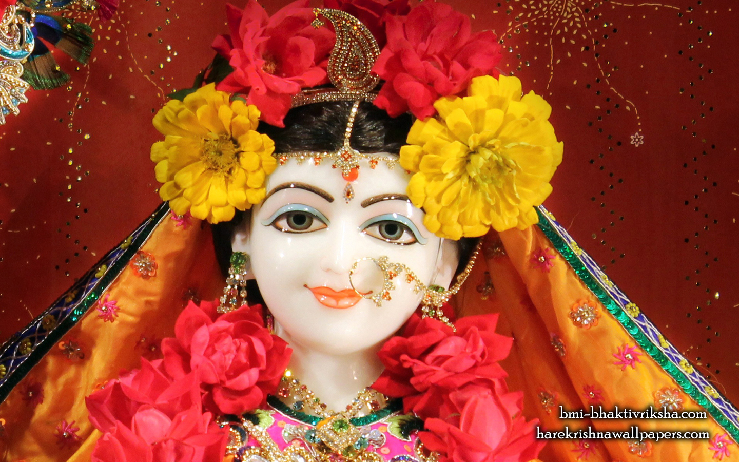 Sri Radha Close up Wallpaper (001) Size 1440x900 Download