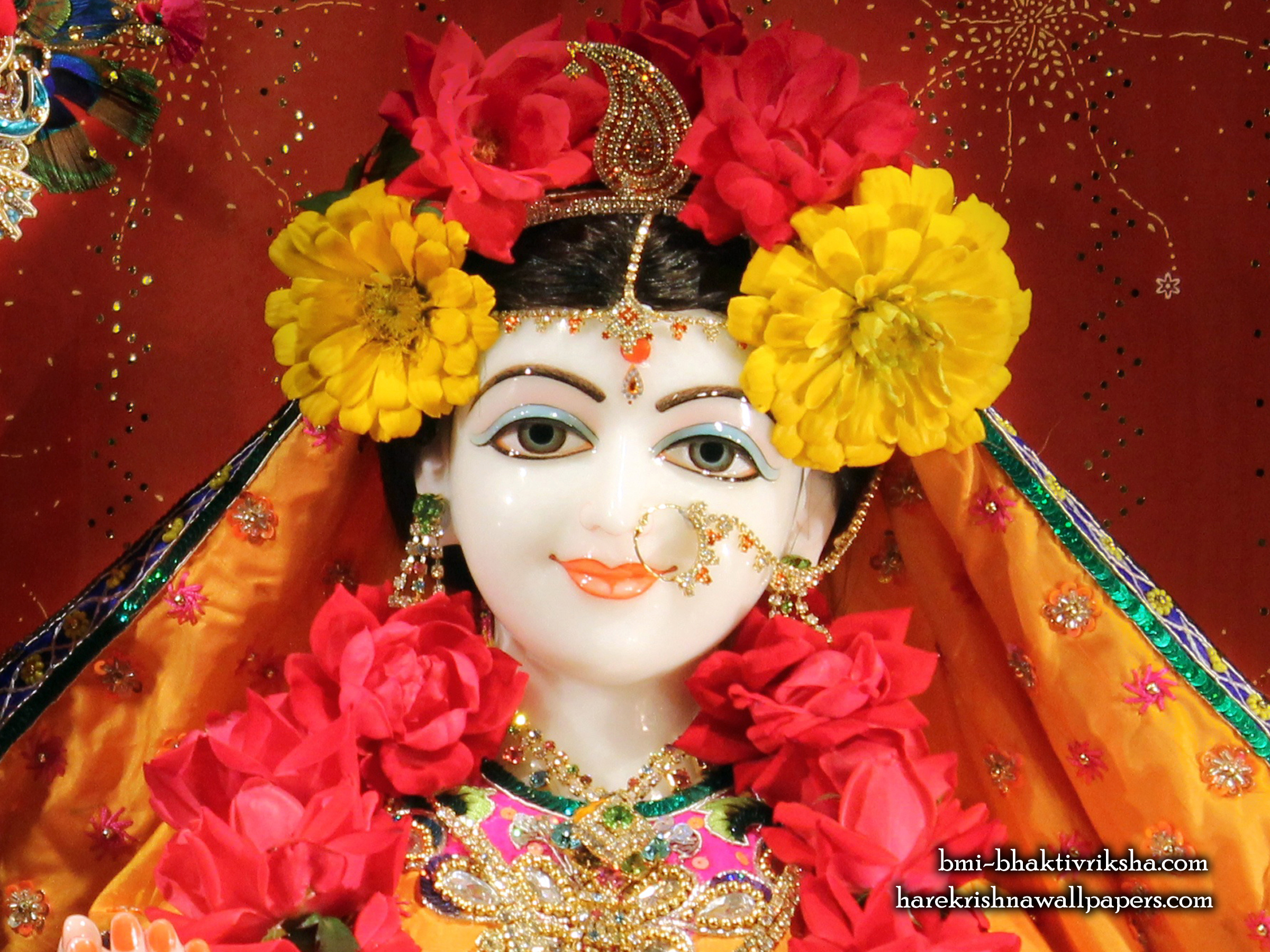 Sri Radha Close up Wallpaper (001) Size 2400x1800 Download